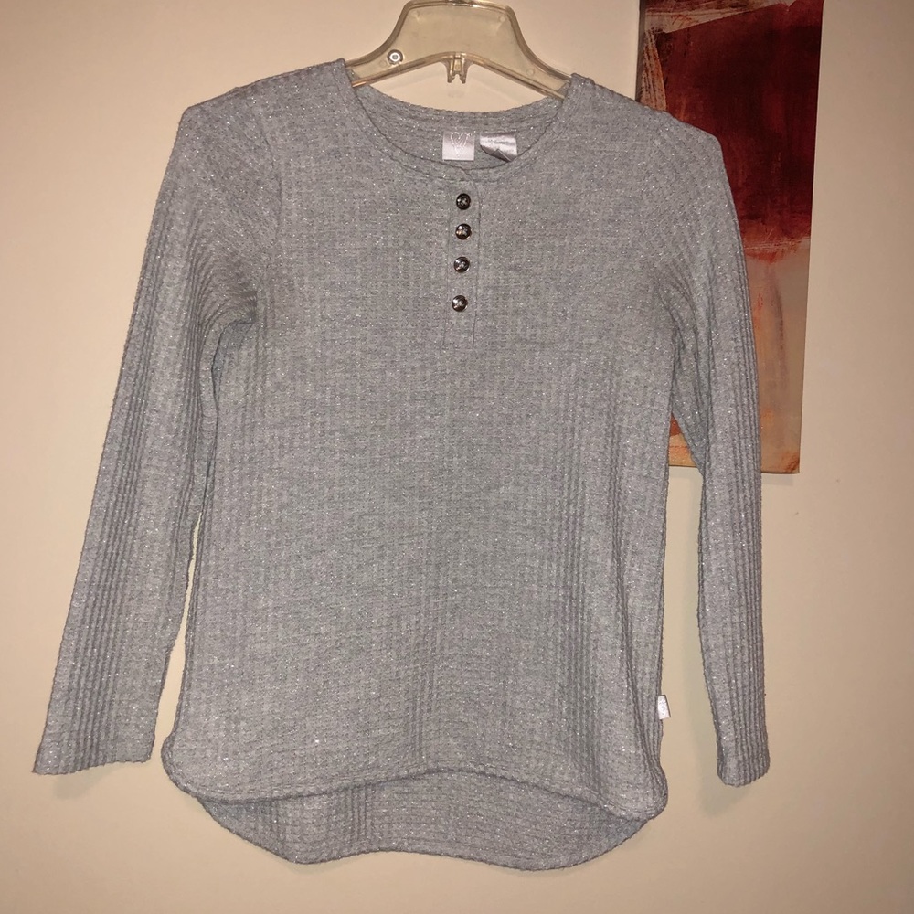 Long sleeve gray top with sparkles